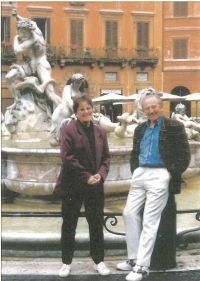 With his daughter on a trip in Rome, 1998