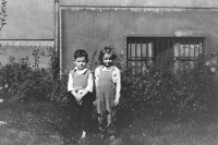 With his siter Jana, 1950s