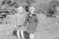 With his sister Jana,  1950s