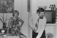 Bratr Petr Bauer s manželkou, 90. léta