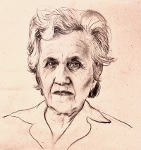 Lívia Fabiánová (rod. Schwarzová), mama Lýdie (autor kresby Jan Vlk)