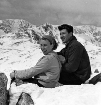 Gertruda Milerská s manželem / Nízké Tatry / Chopok / 1954