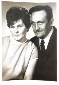 Rodiče pamětníka, Karel Hieke a Marie Hieková rozená Andrášiková, 1980