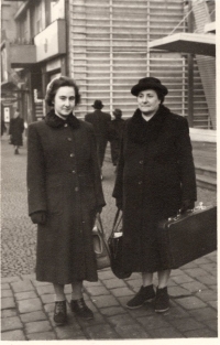 With her mother, Prague, 1950s