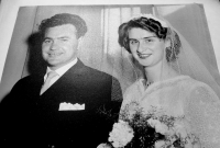 Wedding photograph of Zdena Čellárová with her husband