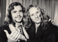 Bohuslav Holý, vpravo, s kamarádem Petrem Marovičem v 70. letech