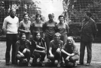 Josef Falář jako trenér volejbalového družstva Textilana Liberec, cca 1981