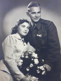 Wedding photoof Jaroslav Wittmayer and Zdenka née Bidařová, Prague 1952