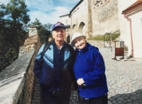 Zdenka and Jaroslav on a trip walking to Prague Castle, 2010
