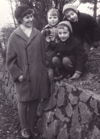 Jarmila Tesařová, daughter Dana and twins Vladimír and Ivan