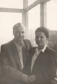 His parents Jarmila and Antonín Vodička, ca. 1948