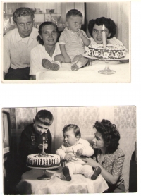 První narozeniny obou synů, Břetislava v roce 1959 a Františka v roce 1965