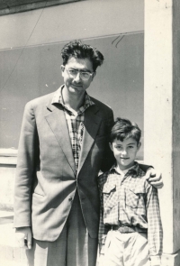 With father, 1959
