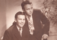 With his brother in 1954