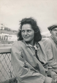 Růžena Křížková during a school outing, 1940s