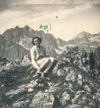 Růžena Křížková in the High Tatras, 1950