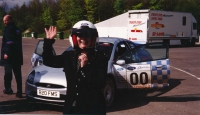 V závodním autě, UK, 1999