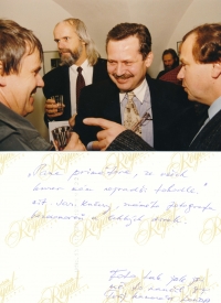 Pamětník s primátorem Janem Kaslem a Jaroslavem Kučerou, druhá polovina 90. let