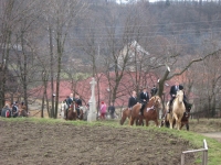 Jízda kolem osení v Lukavci / v čele jede syn pamětníka Václav David jako Křížový otec / nulté roky 21. století