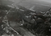 Aerial photo of the abbey in the early 1990s
