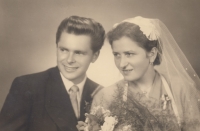 Svatba pamětníka s Marií, rozenou Čáslavskou, 1957