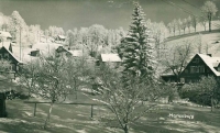 Zimní pohled na Mariánskou horu v době před druhou světovou válkou