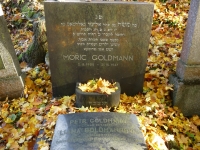 Náhrobek rodiny Goldmannovy na židovském hřbitově v Boskovicích