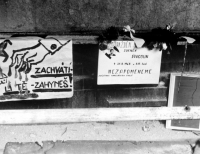 Notification of the death of Zdeněk Dragoun at the Liberec Town Hall