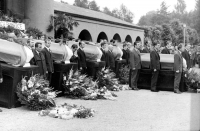 Pohřeb šesti obětí invaze v Liberci 24. srpna 1968