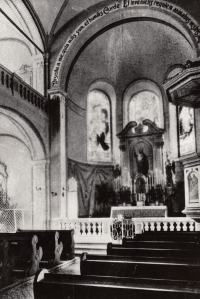 The state of the interior of the Chotěšov Abbey before 1950 
