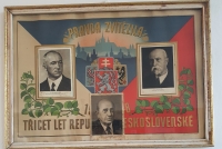 T. G. Masaryk, Jan Masaryk a Edvard Beneš na společném obrazu