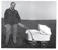 Husband Ctibor with son Petr in a stroller