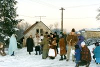 Carol singing in Lhotka, Christmas 1988