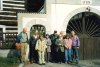 On a trip to Nosálov, Jana is standing on the left, her brother Jirka is on the left, 1994
