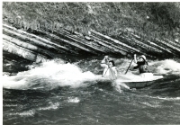 Jana (in the front) when canoeing in Poland, Bialka in 1974