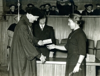 Jana Rohlíková´s graduation in Karolinum in 1961