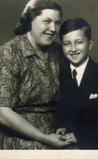 Alexandr with his mother in about 1949