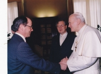 S papežem Janem Pavlem II., Vatikán, březen 1990