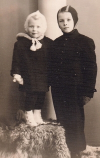 Bohumila Skočovská with her brother Vladimír, early 1930s