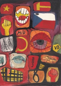 Malba z mladých let, vystihující dobu normalizace