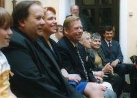 With Václav Havel at the theatre in Česká Třebová, 2002
