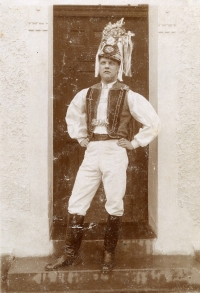 Otto Janík in a traditional costume, Klobouky u Brna 1921