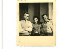 Photograph with classmates Ferko and Vierka, from Prostejov.

