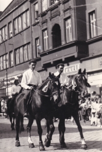 Jindřich Kubienka (left) / May 1st in Český Těšín / 1960s