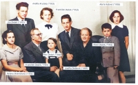 Helena Skleničková with her parents and siblings, 1950s

