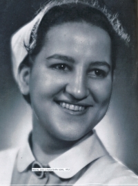 Helena Skleničková, graduation from Secondary Medical School, 1953
