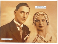 The wedding of parents of her husband Karel Sklenička, 1930s 
