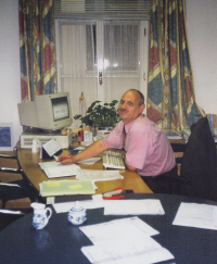 In the office of S Morava Leasing, 1990s