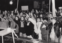 Velvet Revolution in Veselí nad Moravou, probably November 24, 1989