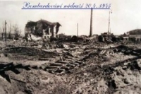 Vybombardované klatovské nádraží, 1945